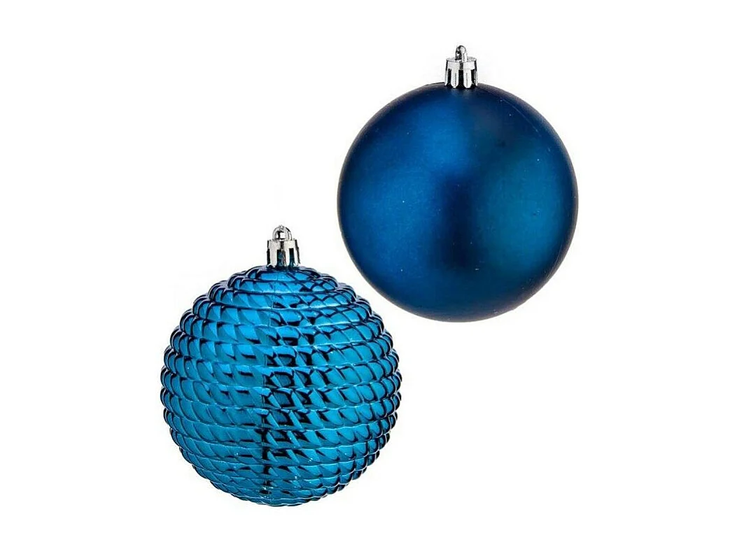 Set di palline di Natale in plastica blu Ø 8 cm (6 pezzi)