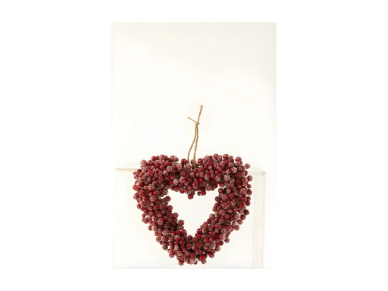 Corona di bacche in resina rossa 30x6x30 cm