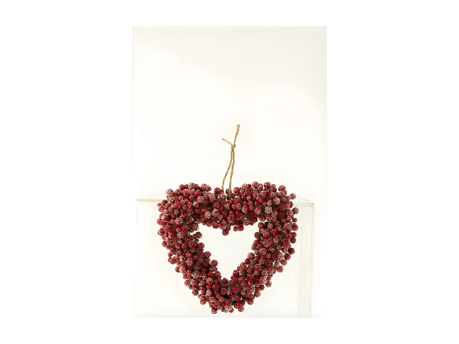 Corona di bacche in resina rossa 30x6x30 cm