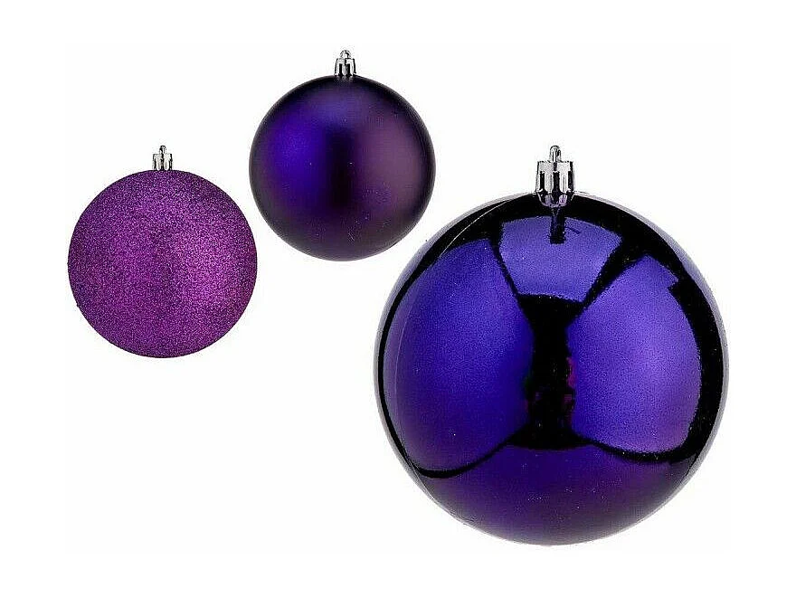 Lot de boules de Noël Violet Plastique 10 x 11 x 10 cm (12 Unités)
