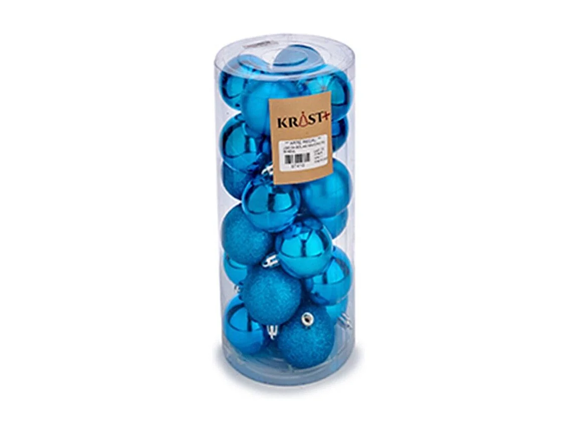Lot de boules de Noël Bleu Plastique 5 x 6 x 5 cm (12 Unités)