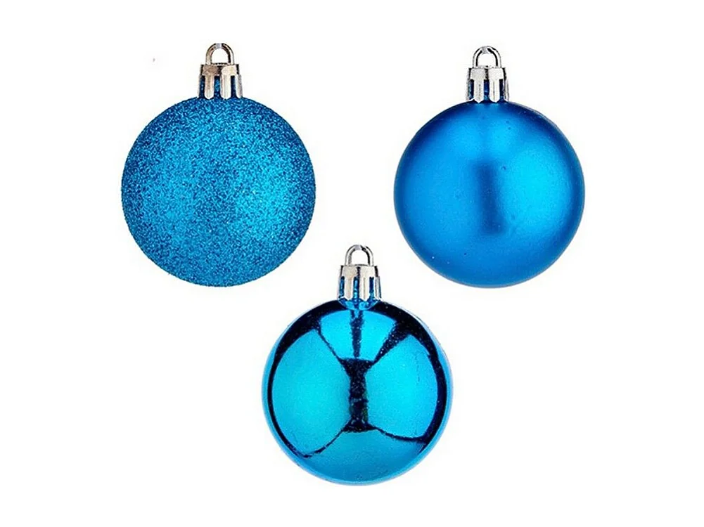 Lot de boules de Noël Bleu Plastique 5 x 6 x 5 cm (12 Unités)