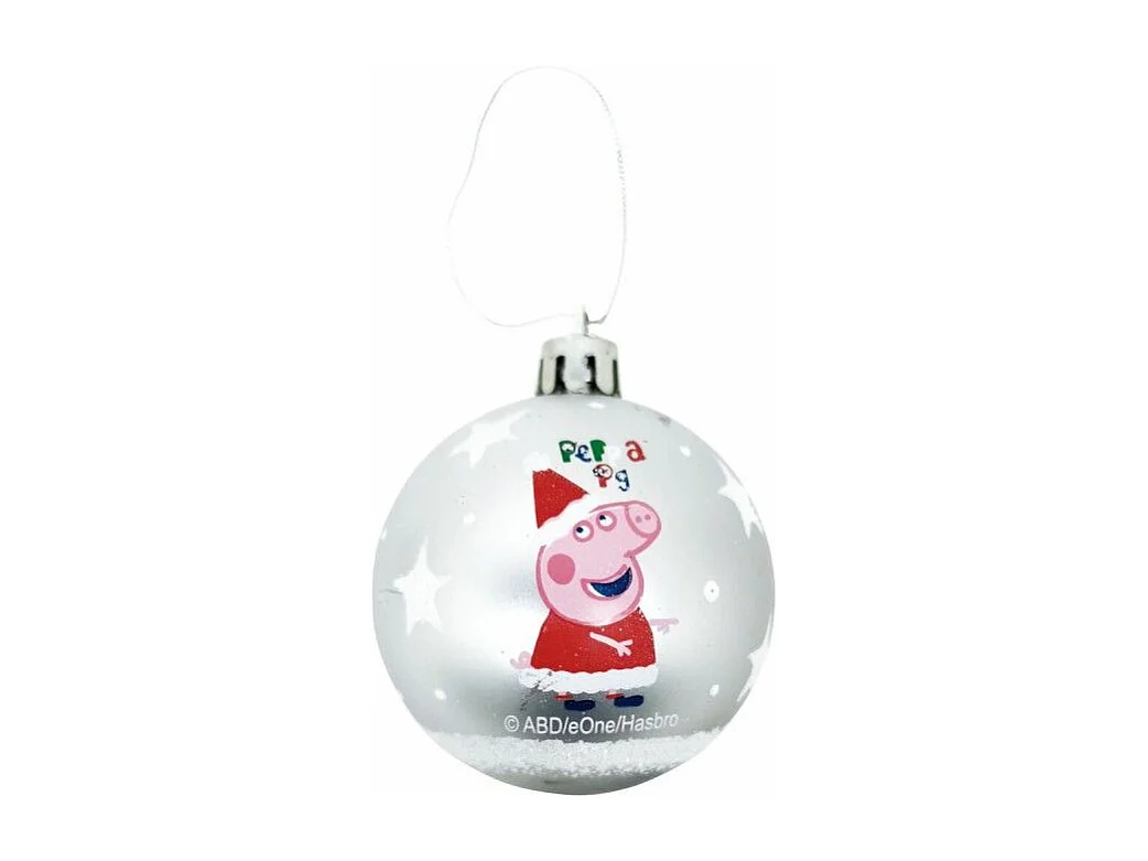 Boule de Noël Peppa Pig Cosy corner Argenté 10 Unités Plastique (Ø 6 cm)