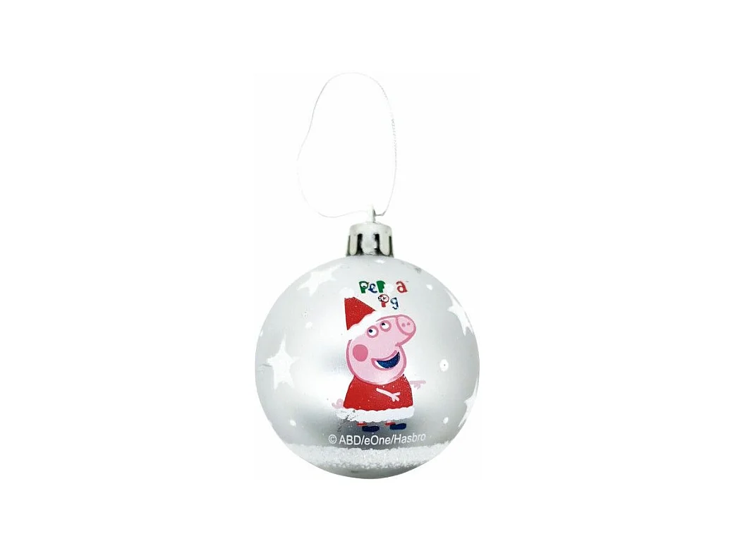 Boule de Noël Peppa Pig Cosy corner Argenté 10 Unités Plastique (Ø 6 cm)