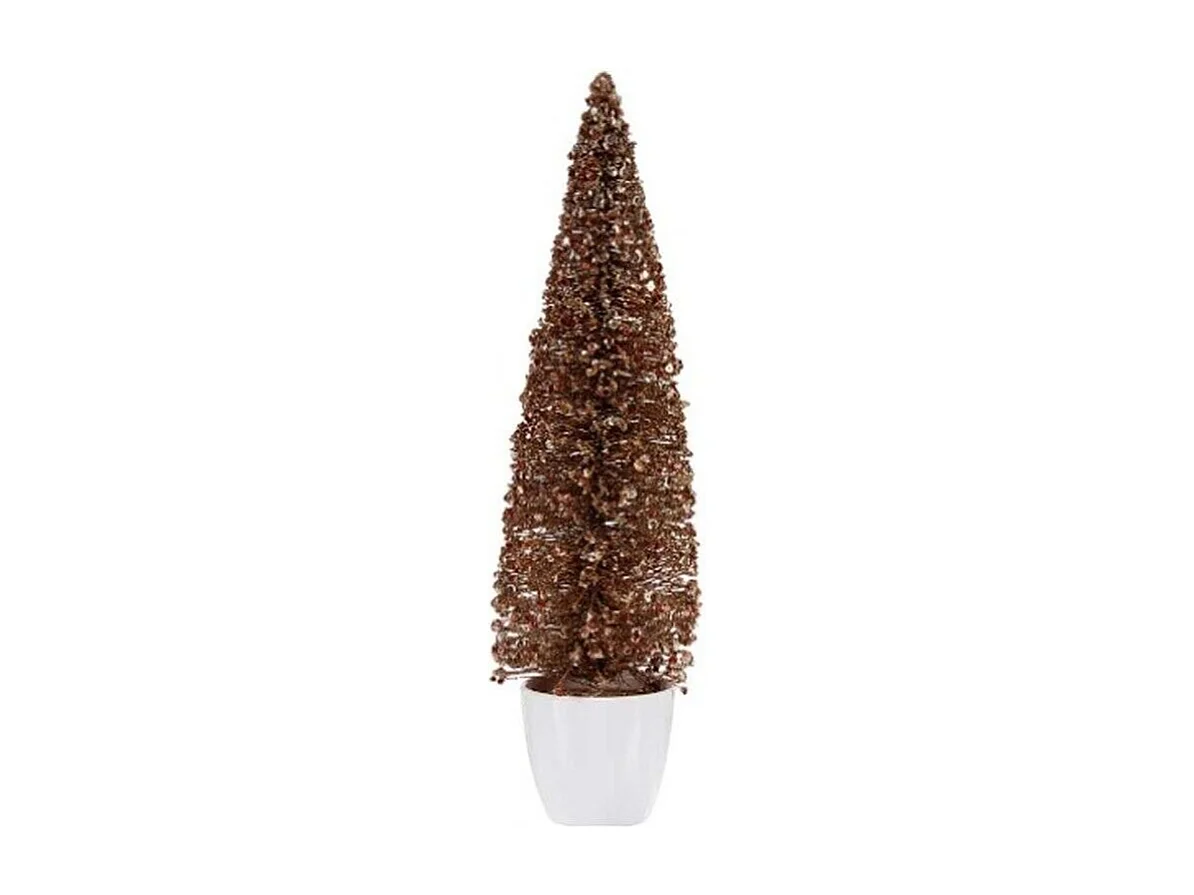 Figurine Décorative Sapin de Noël Bronze Doré Plastique 10 x 38 x 10 cm (6 Unités)