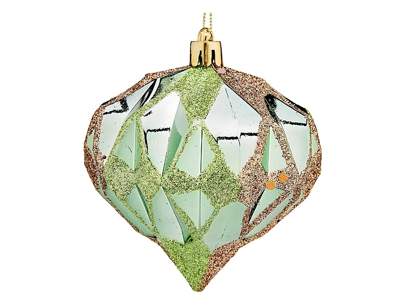 Boules de Noël Diamant Ø 8 cm Vert Plastique 8 x 9 x 8 cm