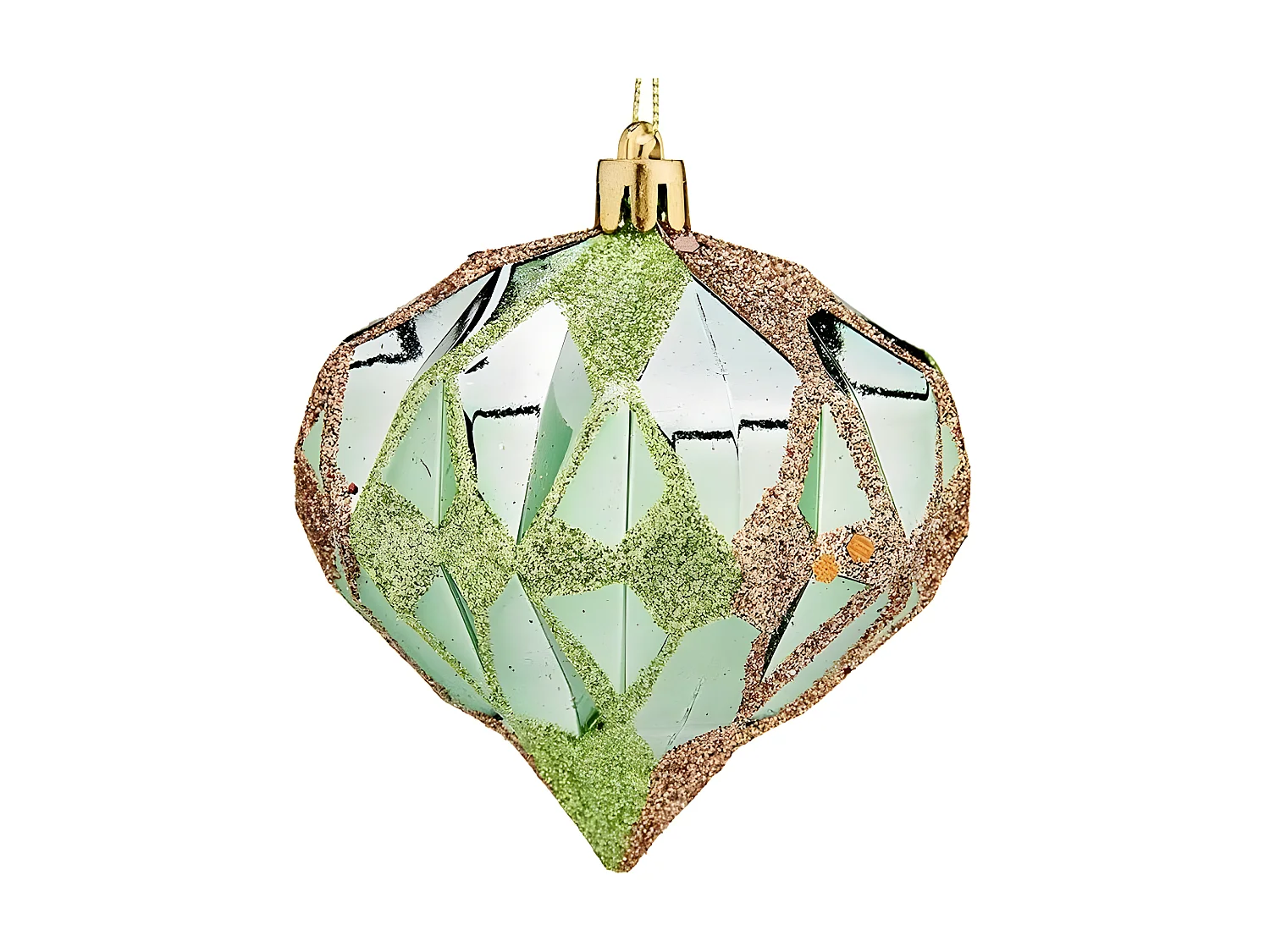 Boules de Noël Diamant Ø 8 cm Vert Plastique 8 x 9 x 8 cm
