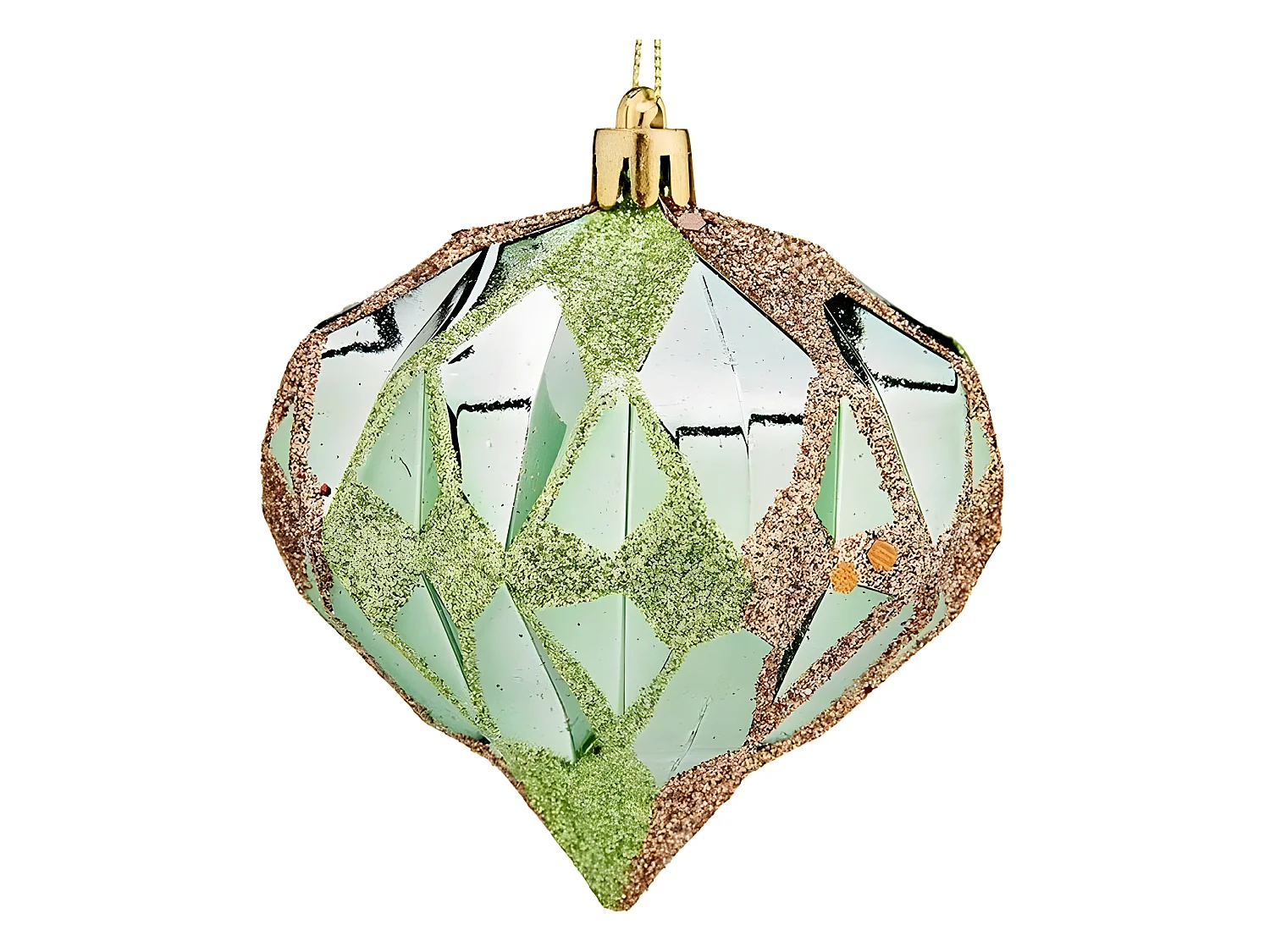 Boules de Noël Diamant Ø 8 cm Vert Plastique 8 x 9 x 8 cm