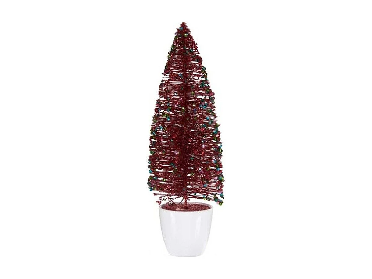 Figurine Décorative Sapin de Noël Rouge Plastique 10 x 33 x 10 cm (6 Unités)