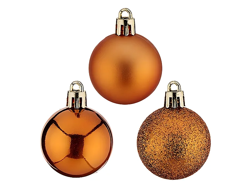 Boules de Noël Ø 4 cm 4 x 5 x 4 cm Orange Plastique
