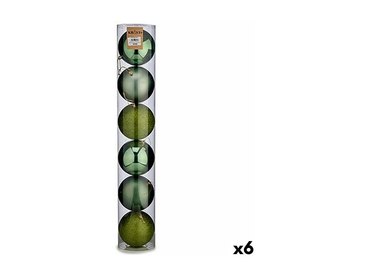 Lot de boules de Noël 6 Pièces Vert Plastique Ø 12 cm (6 Unités)