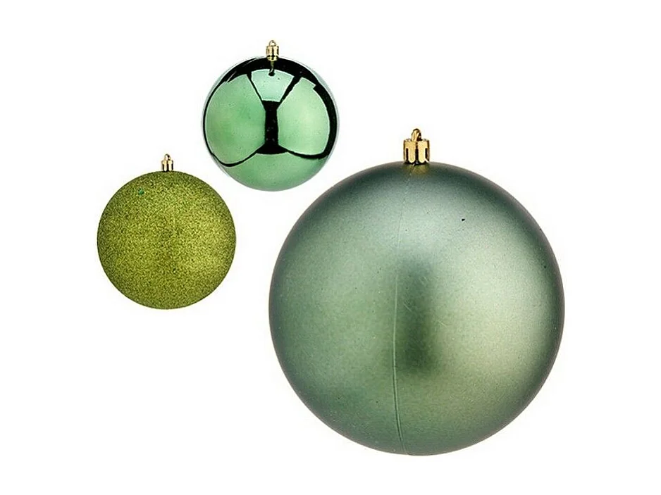Lot de boules de Noël 6 Pièces Vert Plastique Ø 12 cm (6 Unités)