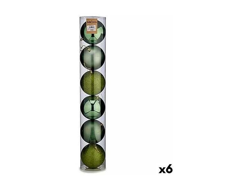Lot de boules de Noël 6 Pièces Vert Plastique Ø 12 cm (6 Unités)