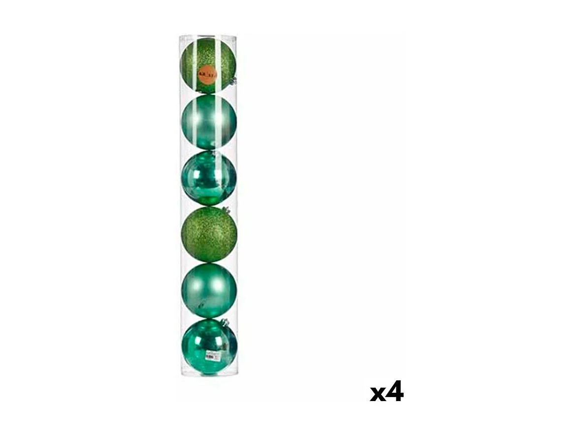 Set di 6 palline di Natale Verde in Plastica 15 x 16 x 15 cm (4 Unità)