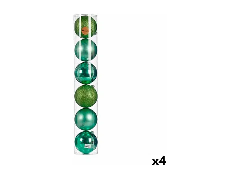 Lot de boules de Noël 6 Pièces Vert Plastique 15 x 16 x 15 cm (4 Unités)