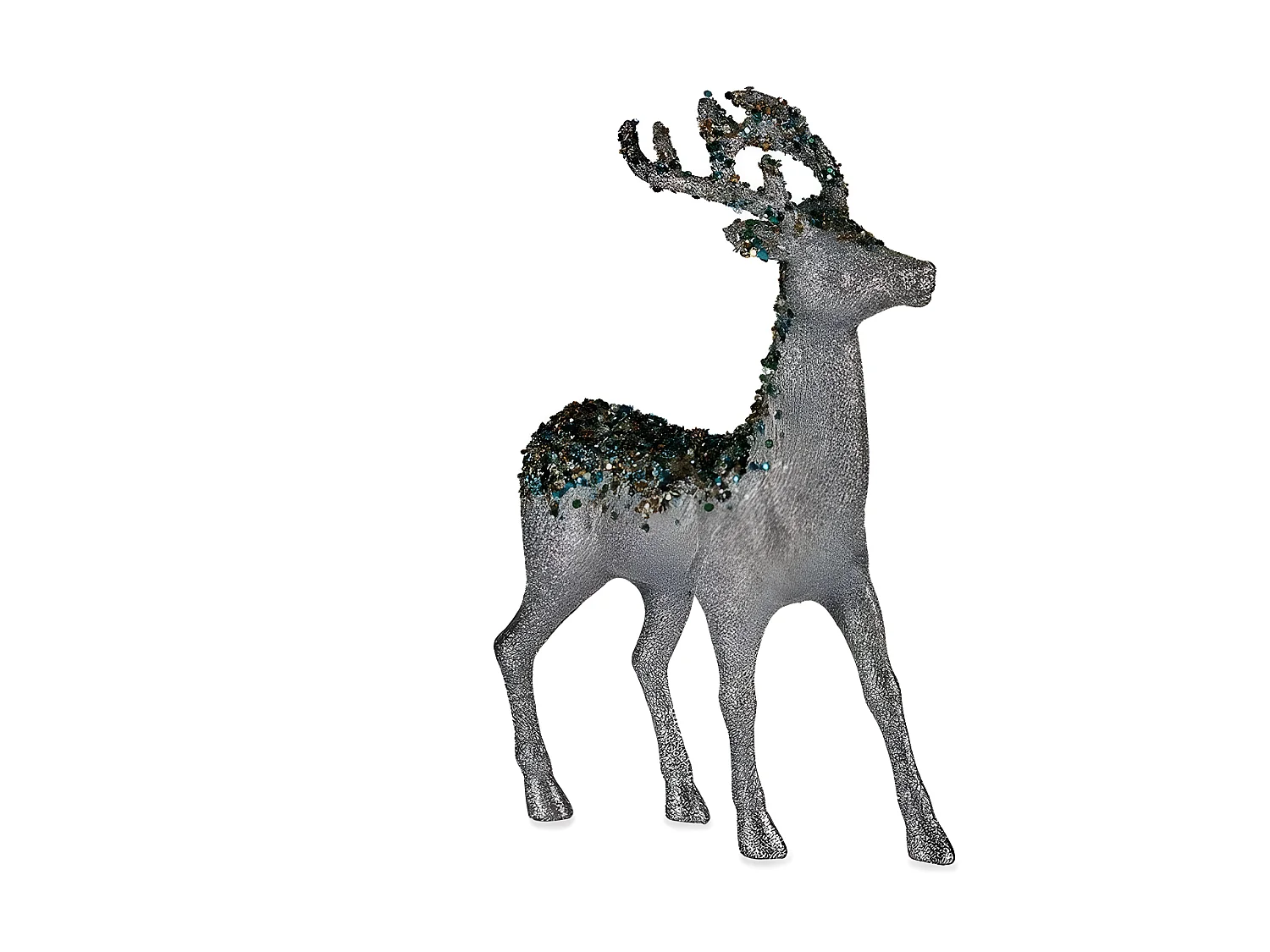 Décoration Moyen Renne 15 x 45 x 30 cm Argenté Bleu Doré Plastique