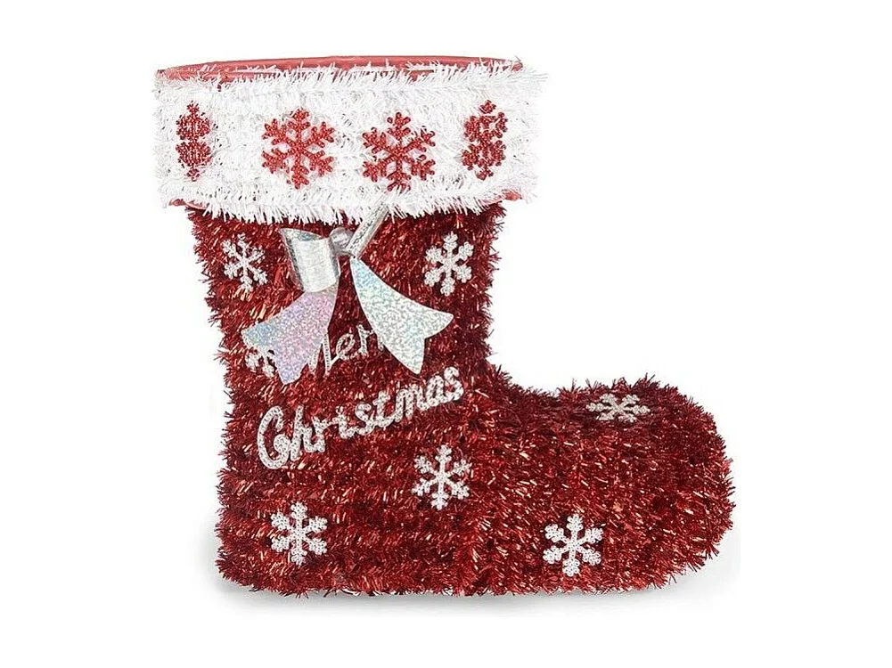 Figurine Décorative Botte guirlande Blanc Rouge polypropylène PET 26 x 27 x 14 cm (8 Unités)