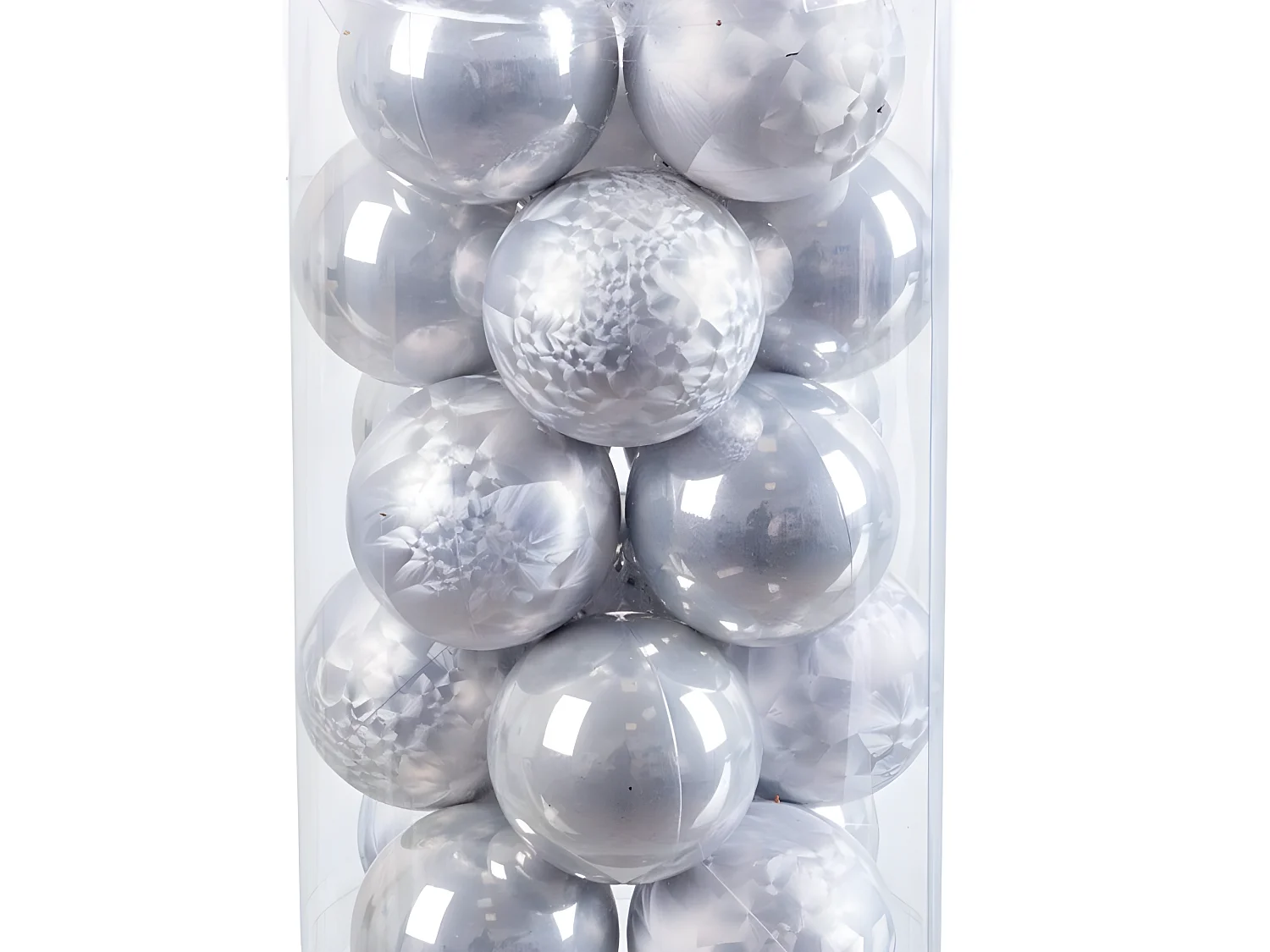 Palle di Natale Argento in Plastica 6 x 6 x 6 cm (20 Unità)