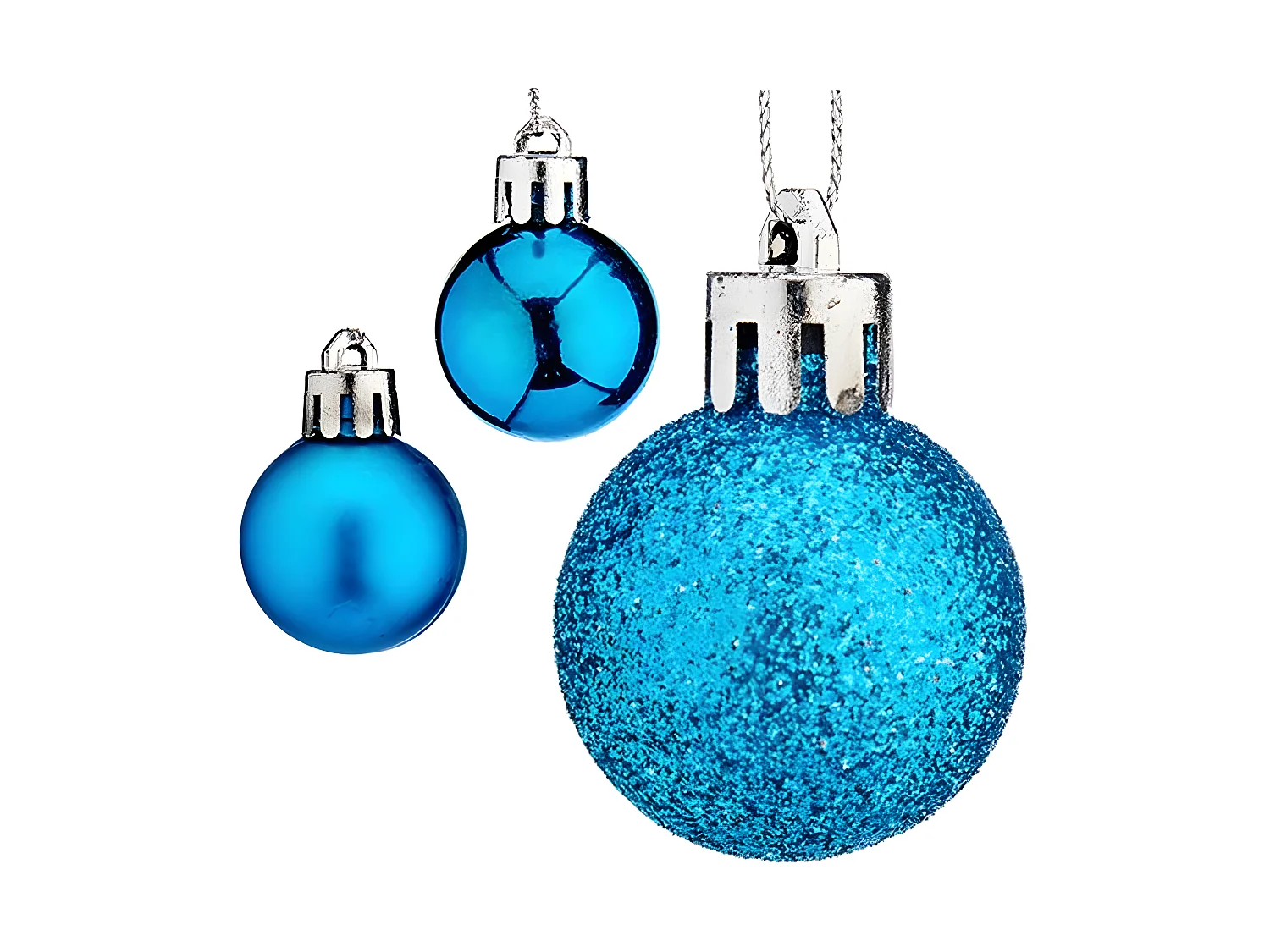 Lot de boules de Noël Ø 3 cm Bleu Plastique (12 Unités)