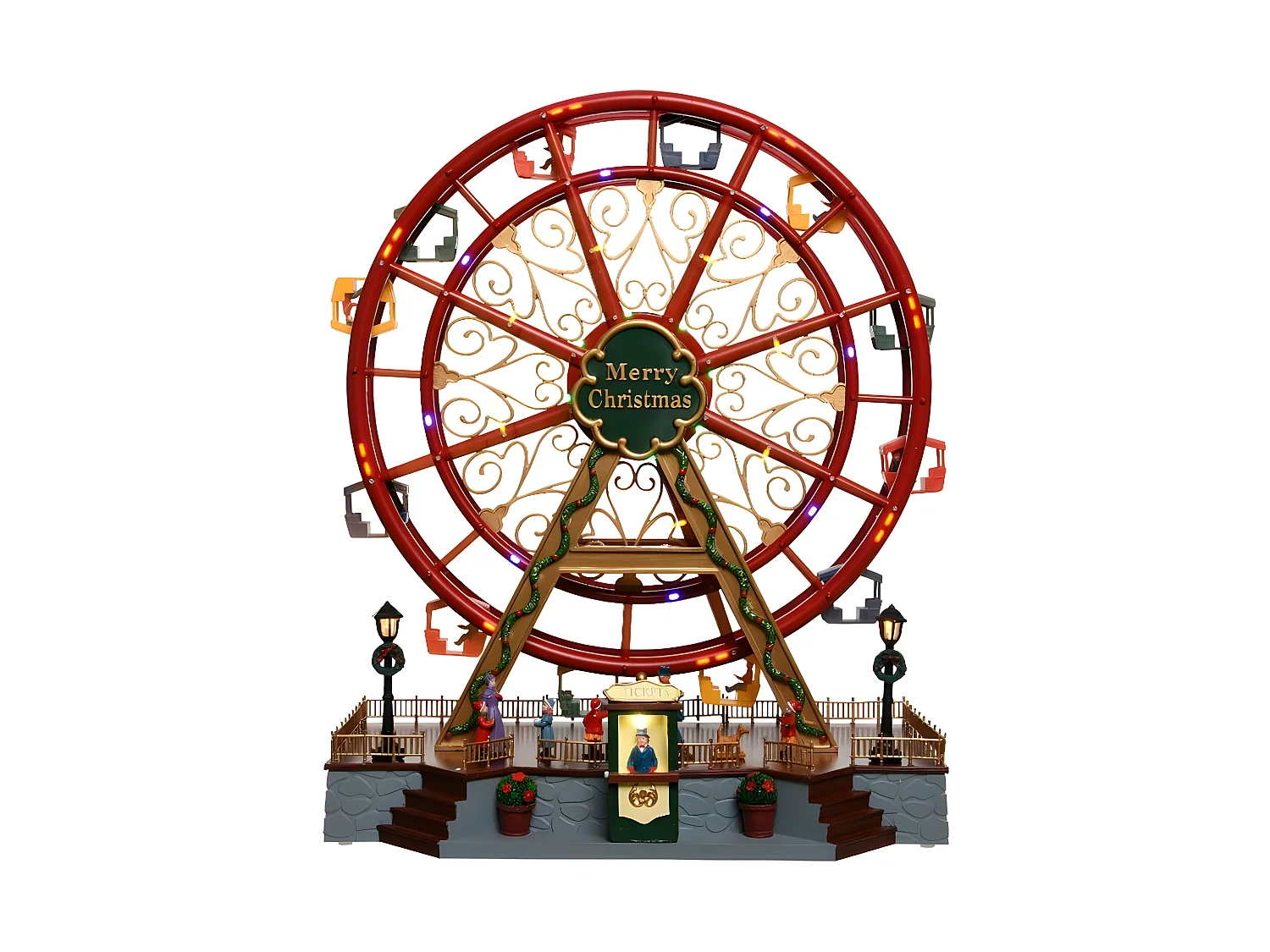 Figurine Décorative Lumineo Lumière Mouvement Grande roue Noël 37 x 21 x 45 cm