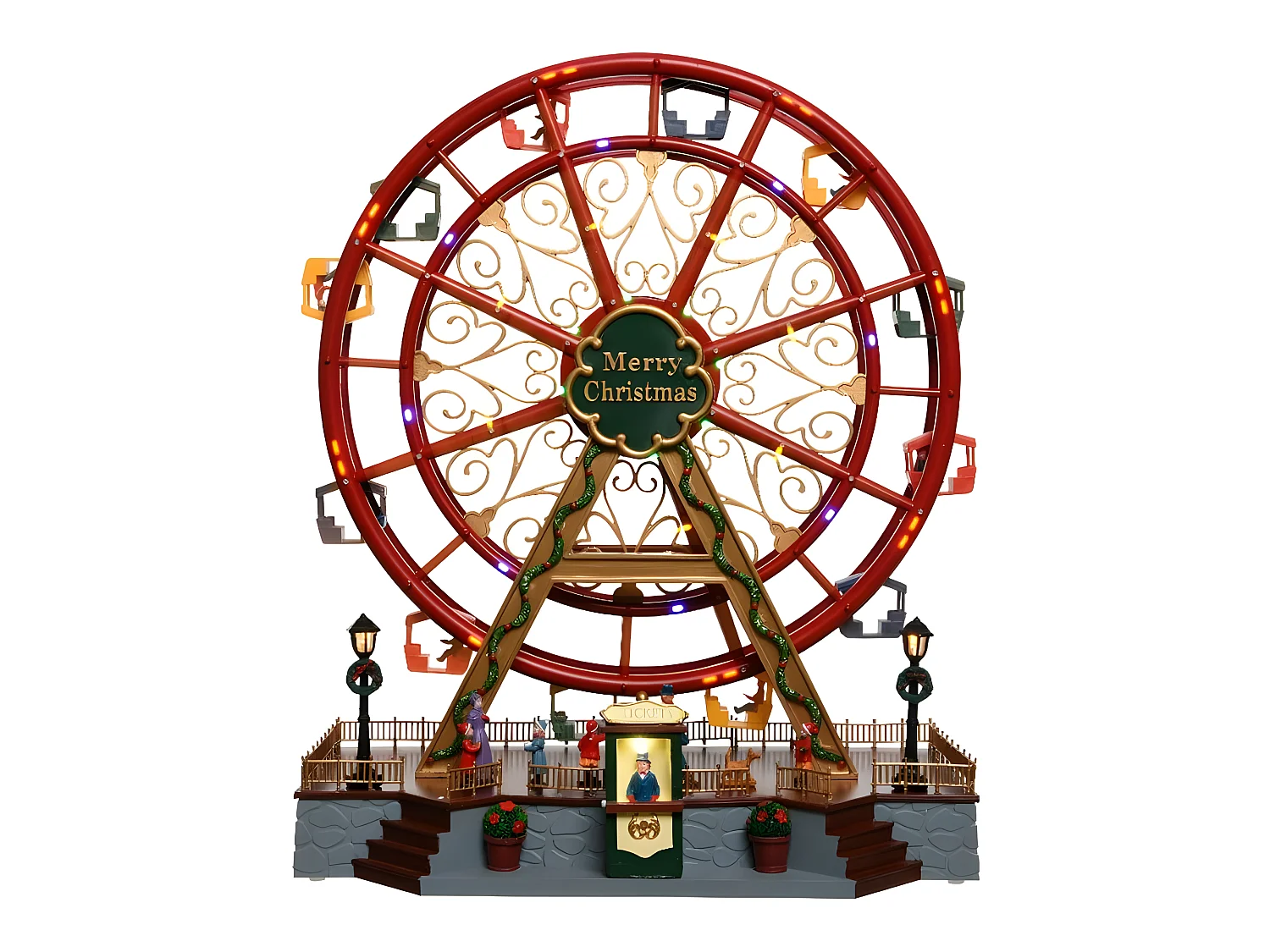 Figurine Décorative Lumineo Lumière Mouvement Grande roue Noël 37 x 21 x 45 cm