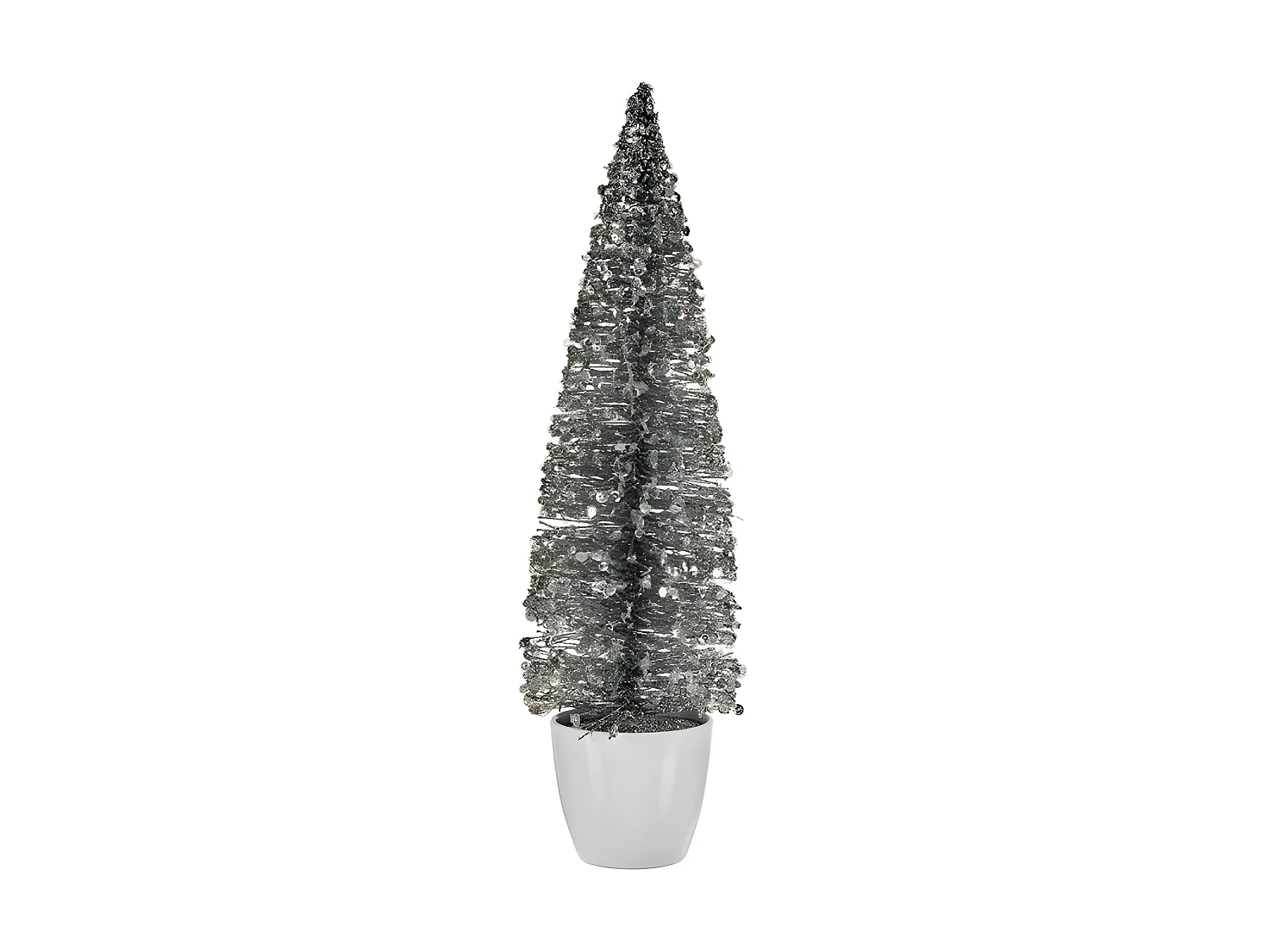 Sapin de Noël Grand 10 x 38 x 10 cm Argenté Blanc Plastique