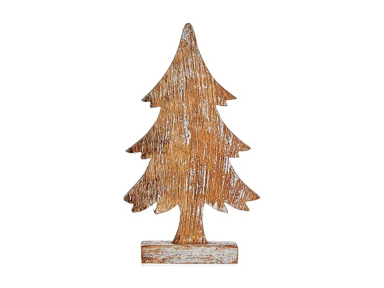Figurine Décorative Sapin de Noël Argenté Bois 5 x 31 x 15 cm (6 Unités)