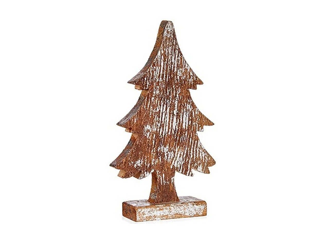 Figurine Décorative Sapin de Noël Argenté Bois 5 x 31 x 15 cm (6 Unités)