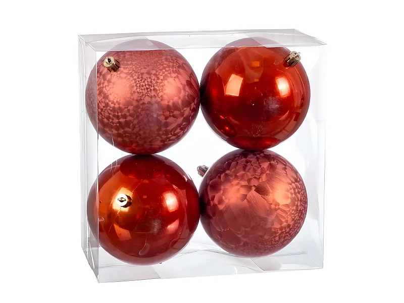 Boules de Noël Cuivre Plastique 10 x 10 x 10 cm (4 Unités)