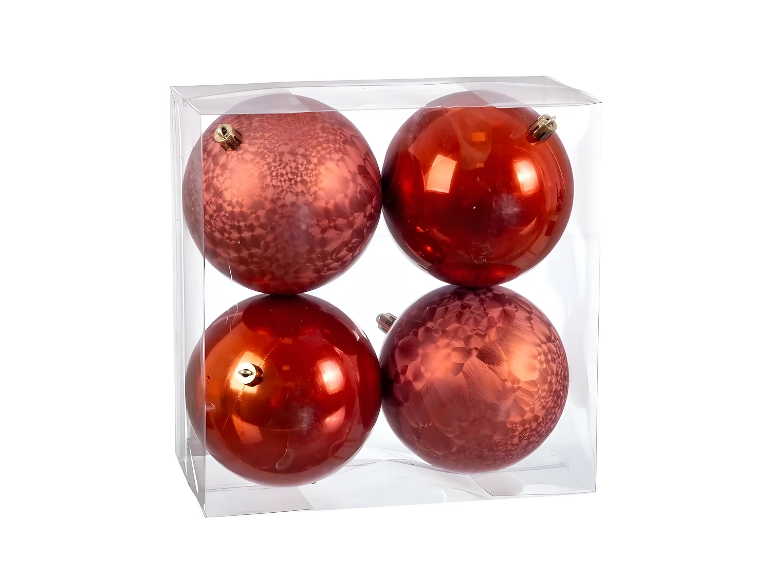 Boules de Noël Cuivre Plastique 10 x 10 x 10 cm (4 Unités)