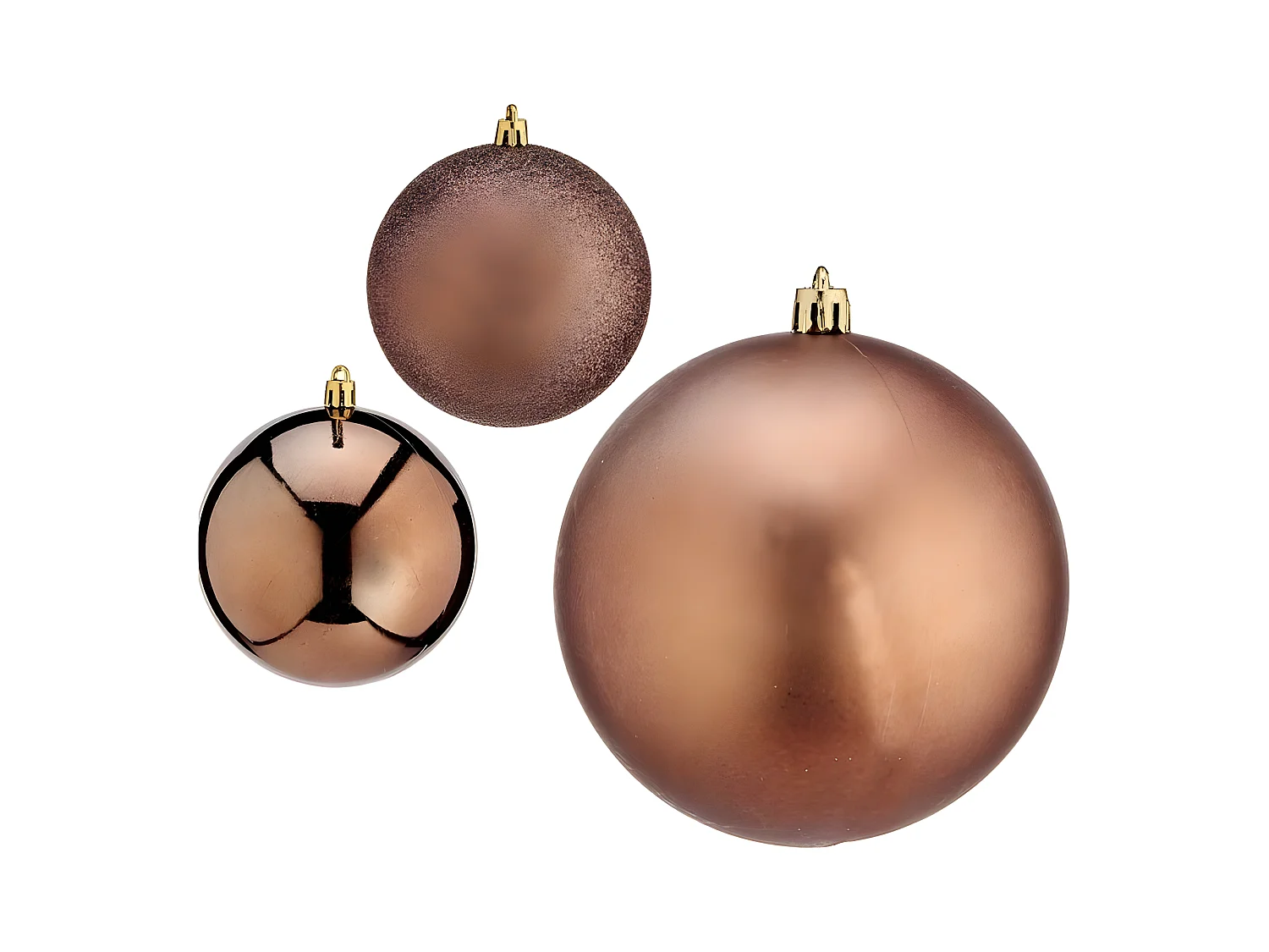 Boules de Noël Ø 10 cm Marron Plastique 10 x 11 x 10 cm