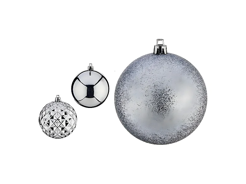 Boules de Noël Ø 8 cm 3 Unités Argenté PVC