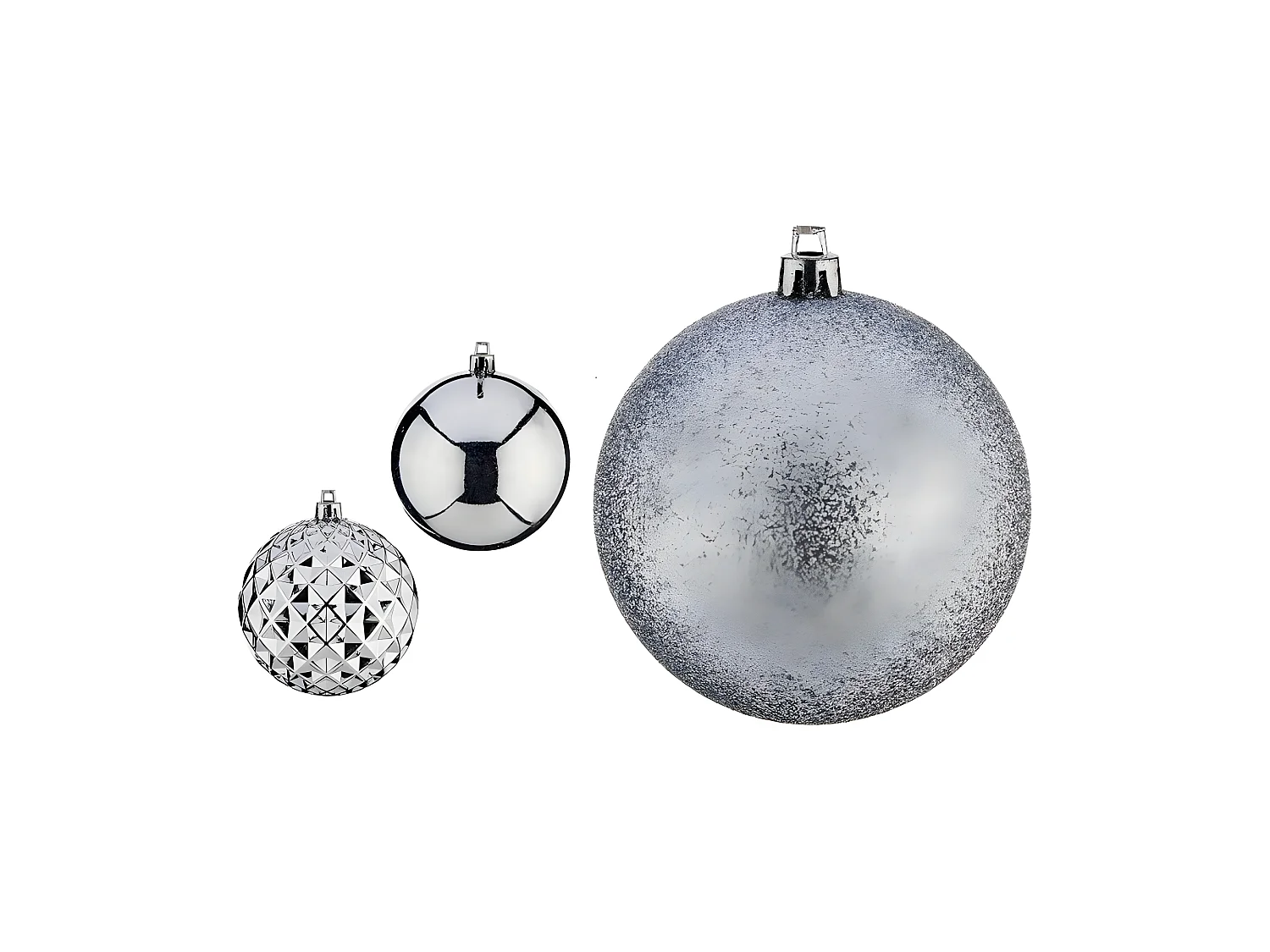 Boules de Noël Ø 8 cm 3 Unités Argenté PVC