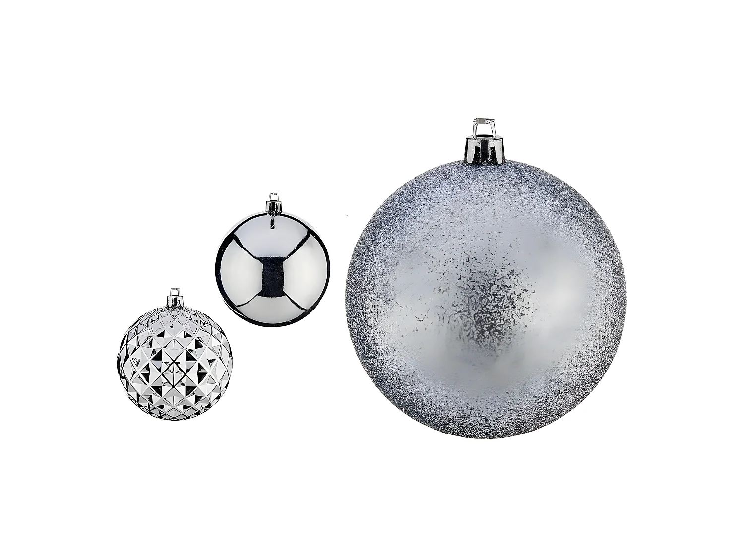 Boules de Noël Ø 8 cm 3 Unités Argenté PVC