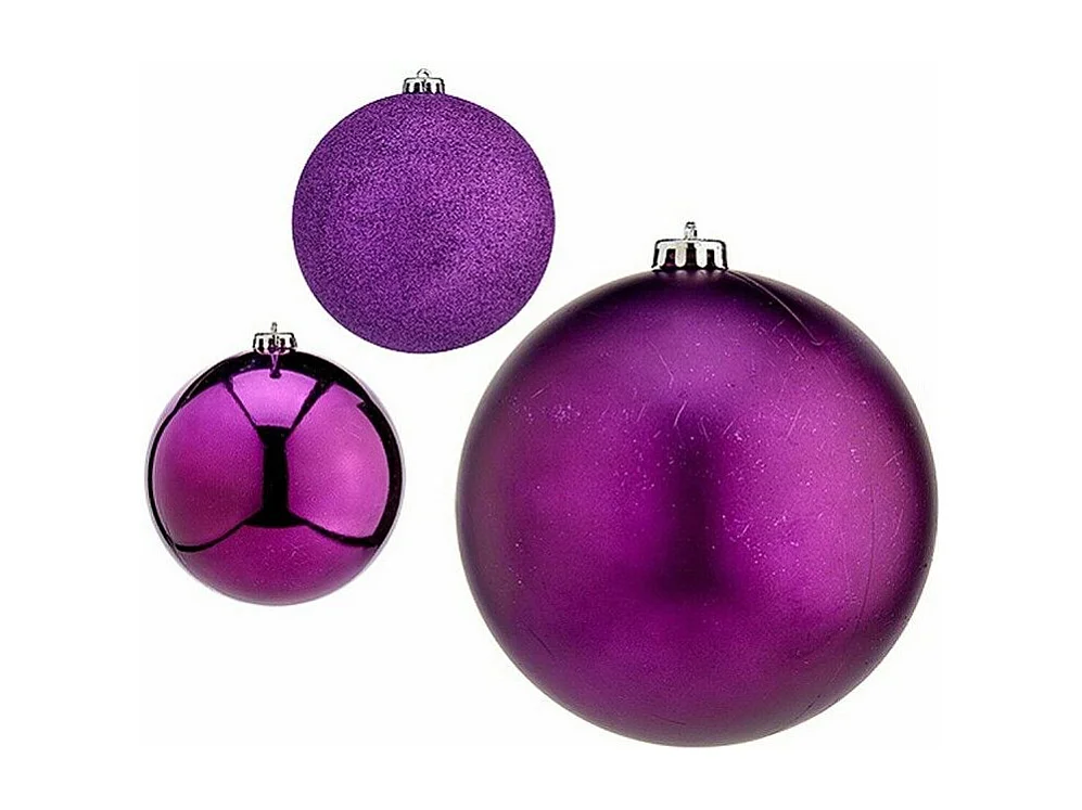 Lot de boules de Noël Violet Plastique Ø 15 cm (4 Unités)