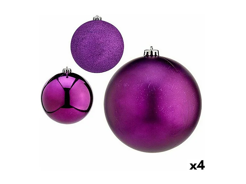 Set di palline di Natale Viola in Plastica Ø 15 cm (4 Unità)