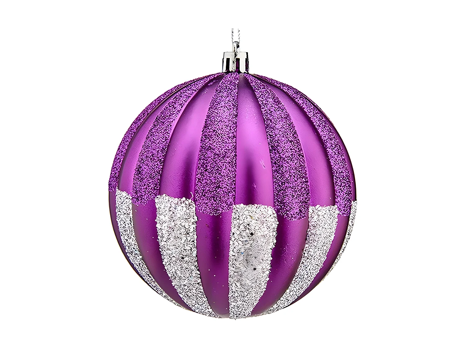Boules de Noël Ø 10 cm Argenté Violet PVC