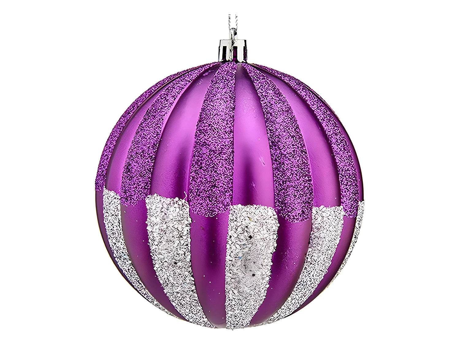 Boules de Noël Ø 10 cm Argenté Violet PVC