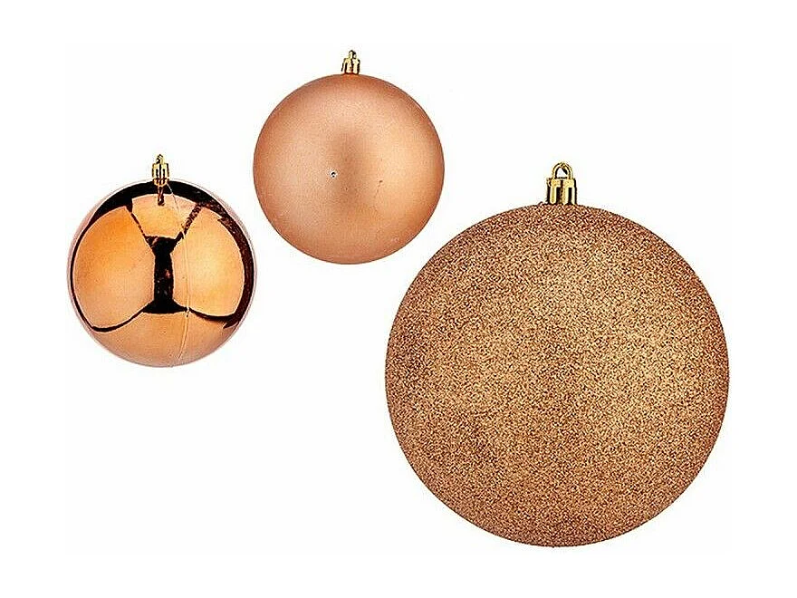 Lot de boules de Noël Cuivre Plastique 12 x 13 x 12 cm (6 Unités)
