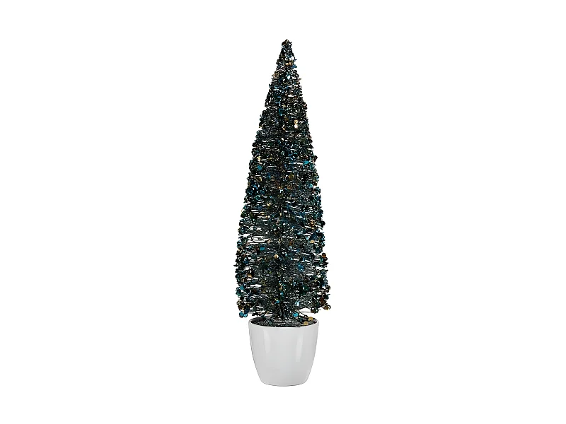 Sapin de Noël Grand 10 x 38 x 10 cm Bleu Doré Plastique