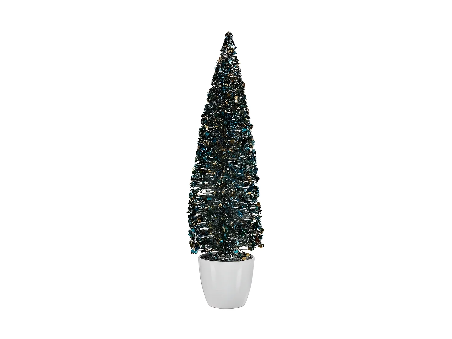 Sapin de Noël Grand 10 x 38 x 10 cm Bleu Doré Plastique