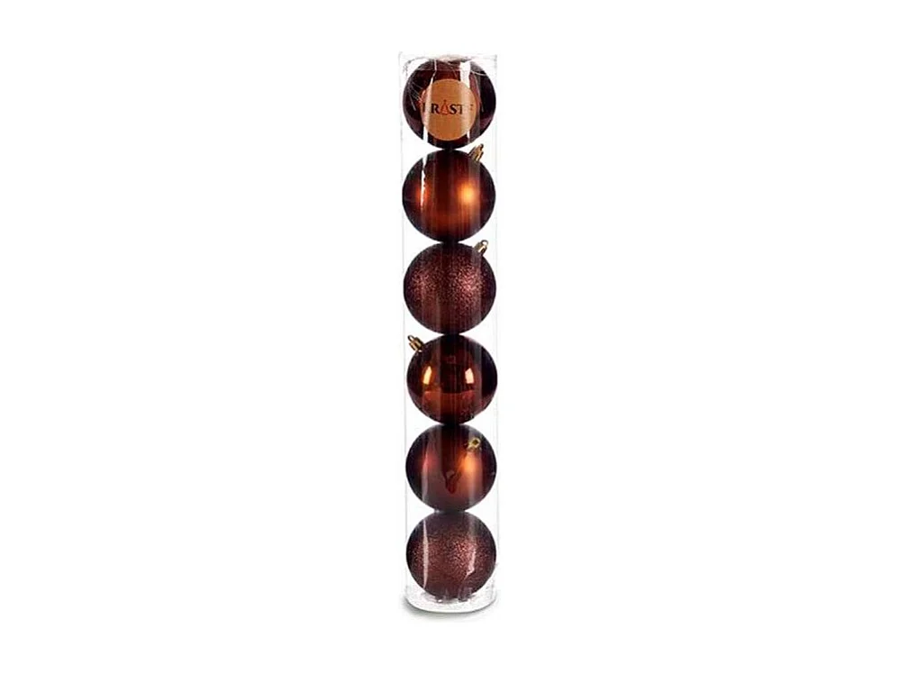 Lot de boules de Noël Marron Plastique Ø 8 cm 8 x 8 x 47 cm (24 Unités)