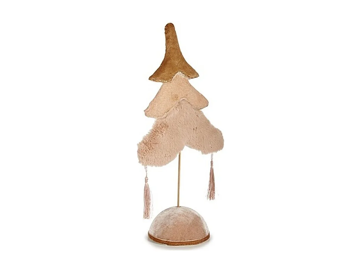 Sapin de Noël Polyester Beige Doré Bois 12 x 43 x 22 cm (4 Unités)