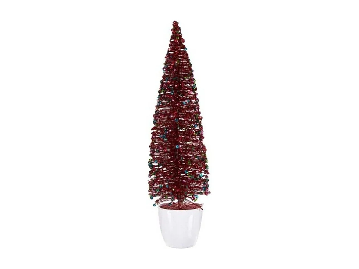 Figurine Décorative Sapin de Noël Bleu Fuchsia Plastique 10 x 38 x 10 cm (6 Unités)
