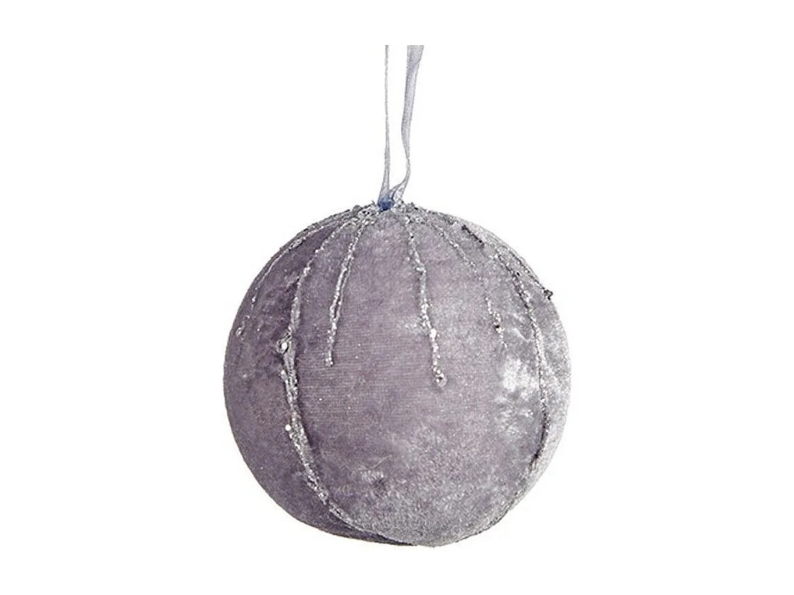 Lot de boules de Noël Polyester Argenté 8 x 8 x 8 cm (6 Unités)