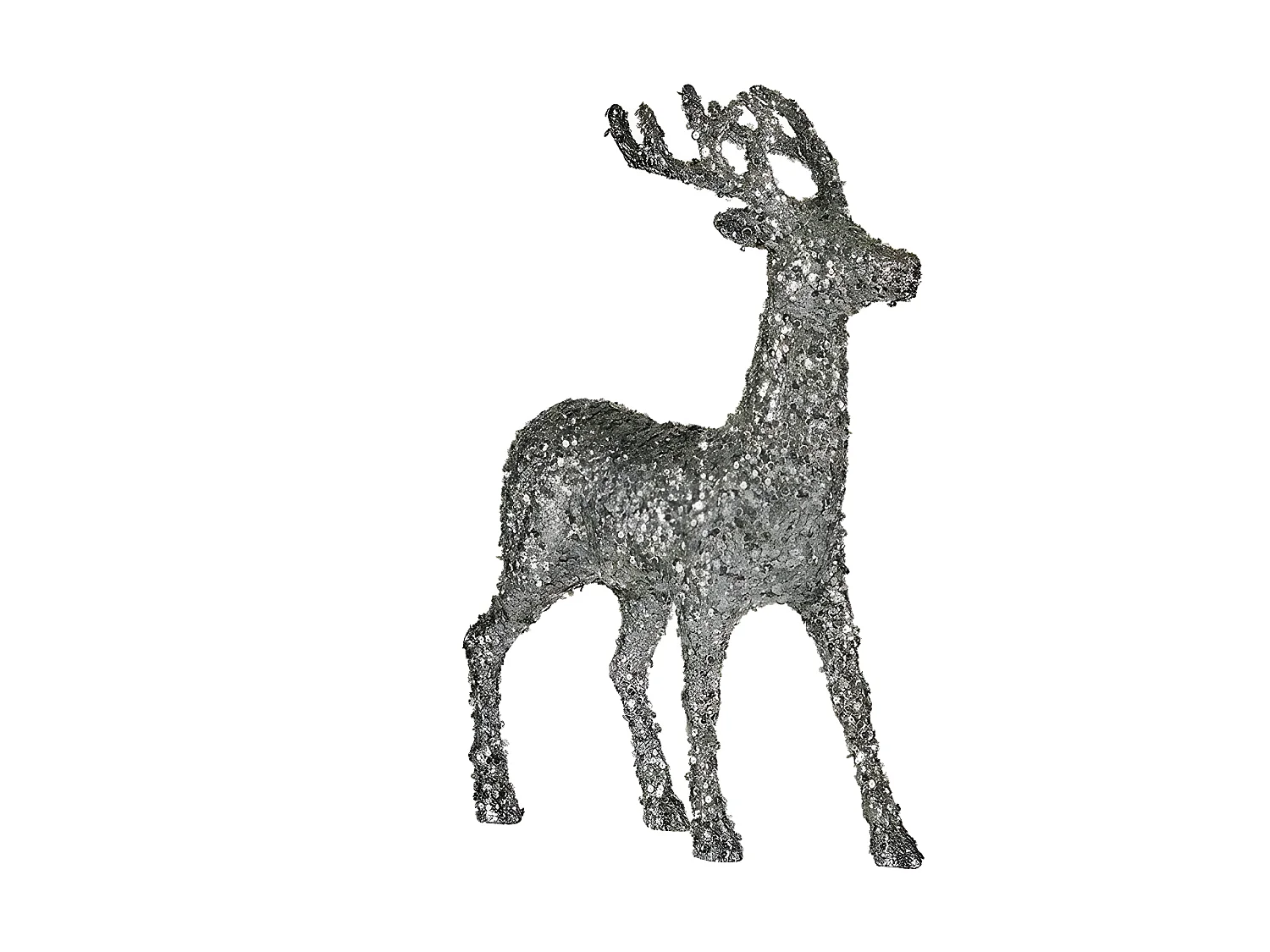 Décoration Moyen Renne 15 x 45 x 30 cm Argenté Blanc Plastique