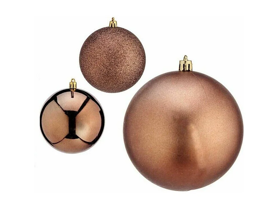 Lot de boules de Noël Marron Plastique 10 x 11 x 10 cm (12 Unités)