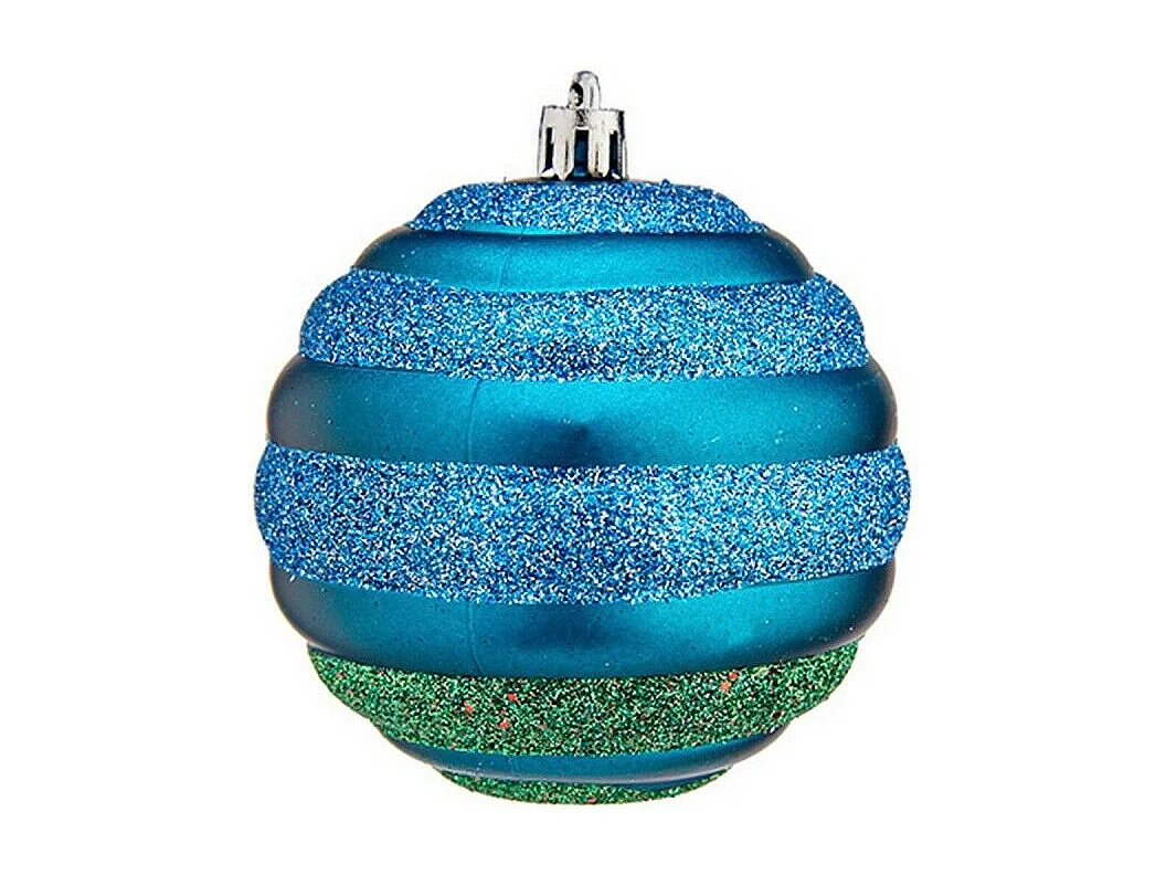 Set di palline di Natale Ø 8 cm Blu Verde PVC (12 pezzi)