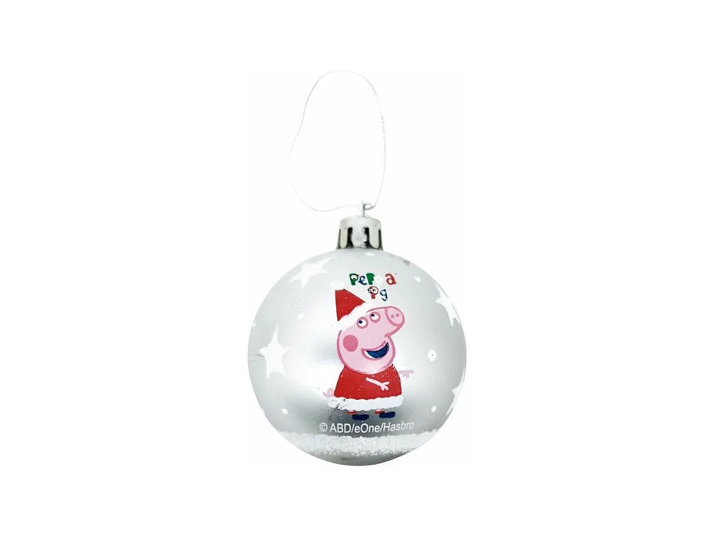 Boule de Noël Peppa Pig Cosy corner Argenté 6 Unités Plastique (Ø 8 cm)