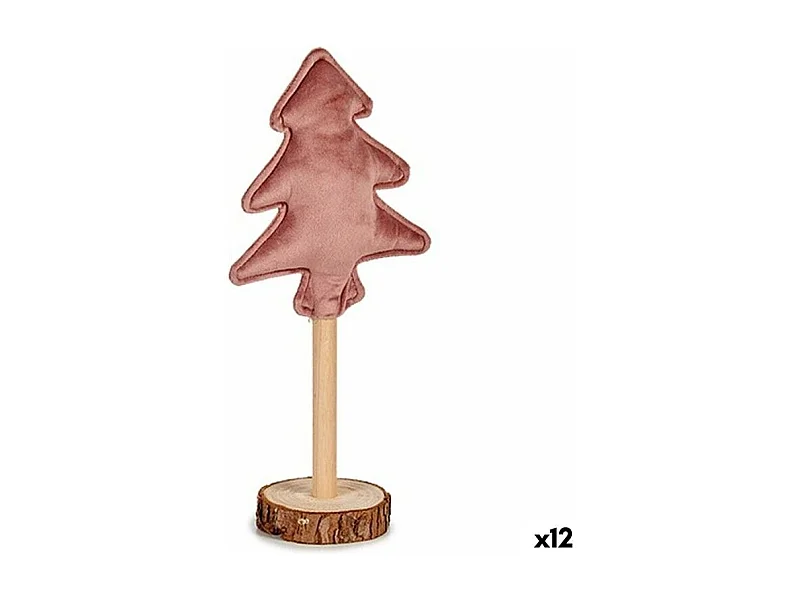12 sapins de Noël en polyester rose 8 x 13 x 30 cm